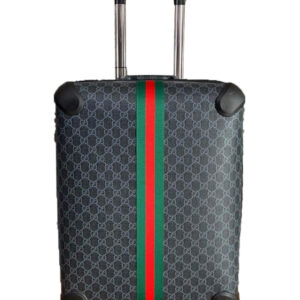 Leather Luggage Green Red