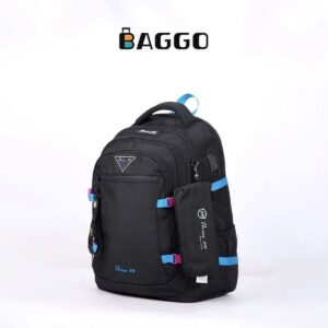Three M Smart Backpack Black-Cyan