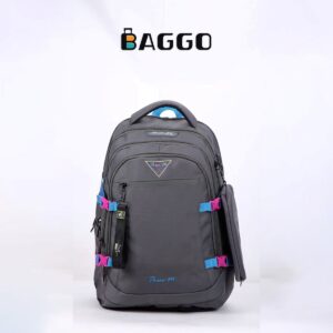 Three M Smart Backpack Grey-Cyan