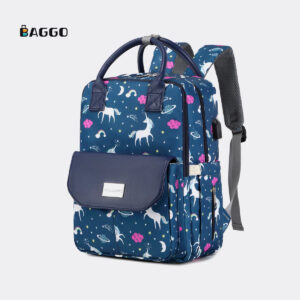 Fashion Mummy Diaper Bag Large Capacity Waterproof Multi Function Use For Baby Care Backpack Blue Unicron