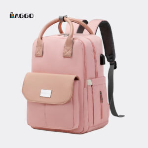 Fashion Mummy Diaper Bag Large Capacity Waterproof Multi Function Use For Baby Care Backpack Pink