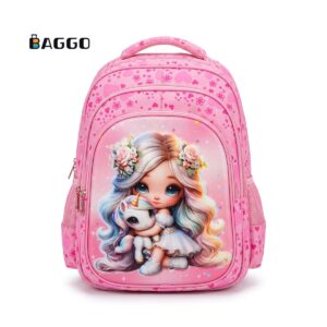 Momolly 2268 ( Full Set, Size 16 & 18 ) School Bag Girl with Baby Unicorn