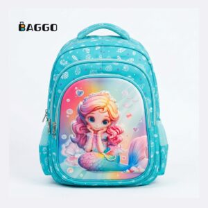 Momolly 2268 ( Full Set, Size 16 & 18 ) School Bag Blue Mermaid