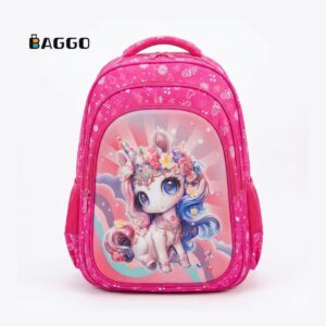 Momolly 2268 ( Full Set, Size 16 & 18 ) School Bag Pink Unicorn